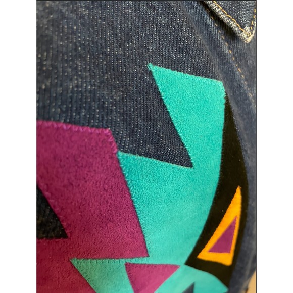 Denim and Suede Southwest Jacket - Sz S - Picture 6 of 13